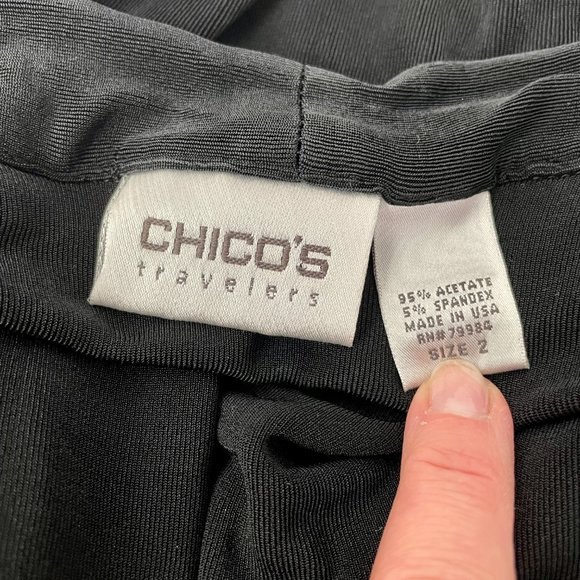 Chico's Travelers Collection Wrinkle Free Long Open Cardigan, Black, Size 2 (L) - Picture 7 of 8